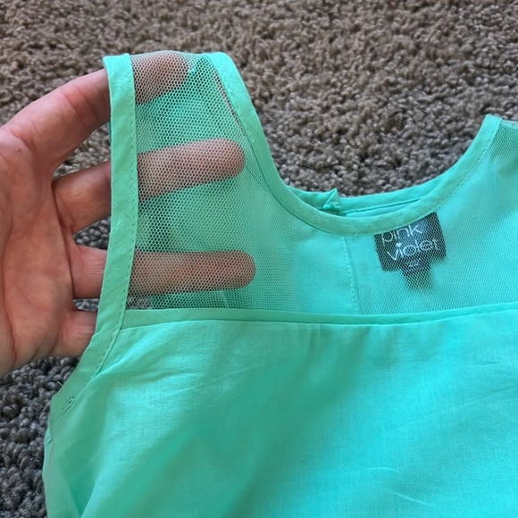 NWT Girl’s Easter dress size 6x turquoise with tulle underlay - Picture 9 of 13